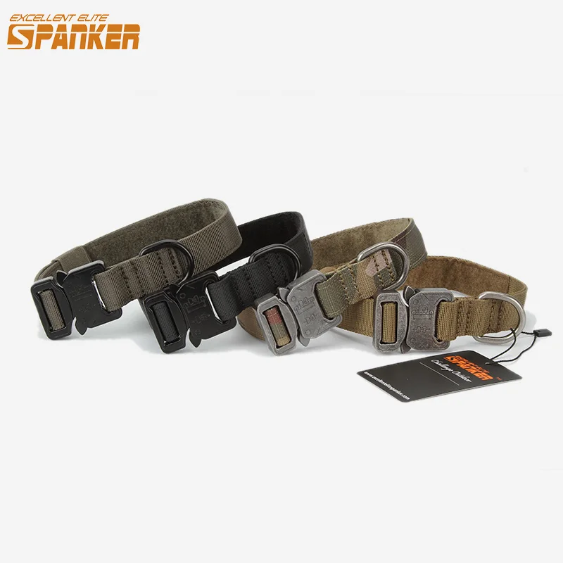 

EXCELLENT ELITE SPANKER Outdoor Tactics Metal Buckle Nylon Dog Collars Hunting Adjustable Training Pet Collar 1 inch Camo Collar