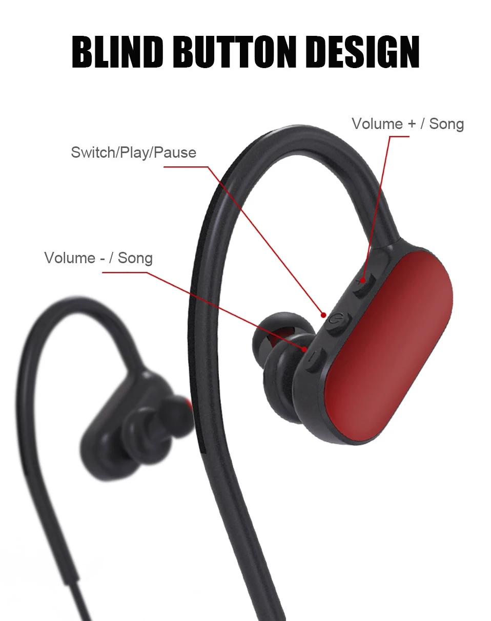 WhaY Wireless Stereo Headphones Bluetooth Stereo Bass In-ear Headset for iPhone X Samsung S6 Xiaomi Bluetooth Headphone with Mic (4)