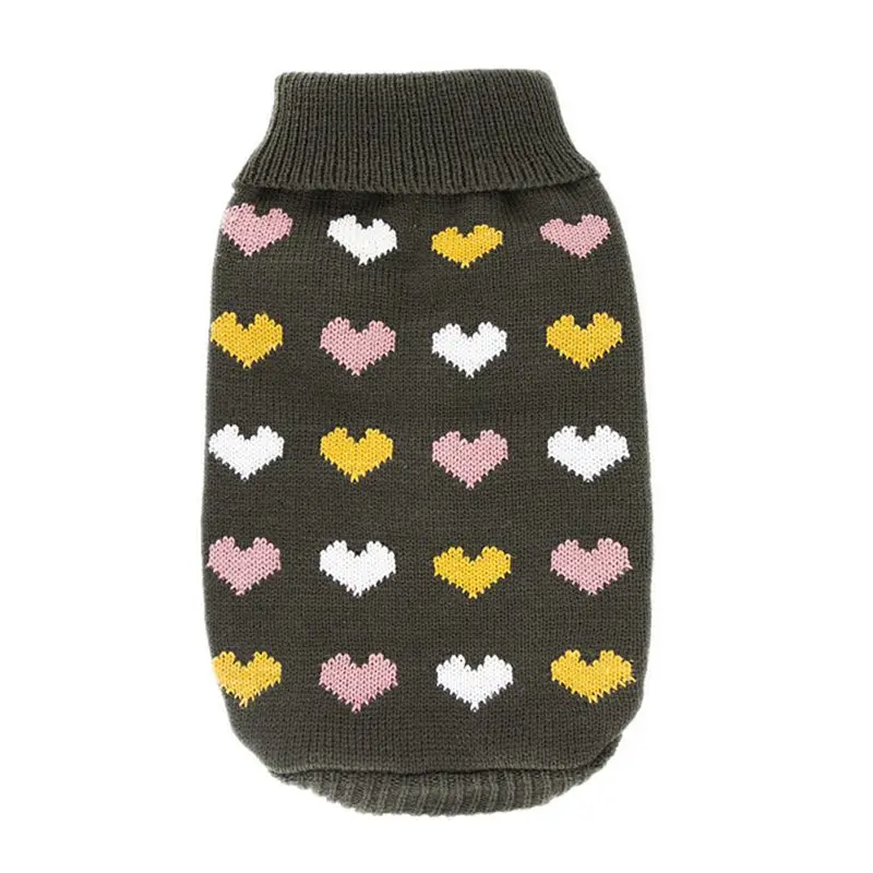 Dog Cat Knit Sweater Heart Design Pet Cute Sweatshirt for Autumn And Winter Multi-Color Protect Two Feet Dog Warm Clothing