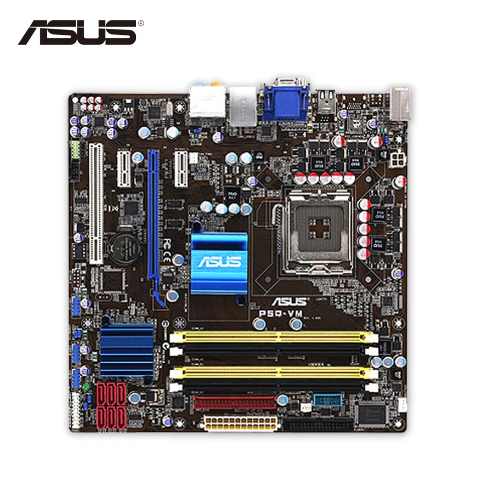 Original Used Asus P5Q-VM Desktop Motherboard G45 Socket LGA 775 DDR2 16G SATA2 USB2.0 uATX 100% Fully Test original used asus p5kpl desktop motherboard g31 socket lga 775 ddr2 sata2 atx 100% fully test