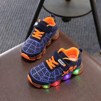 

New Led Mesh Sneakers Girls Boys Kids Shoes Luminous Glowing Sneakers Shoes for Boys Girls Lighted Led Baby Children Shoes