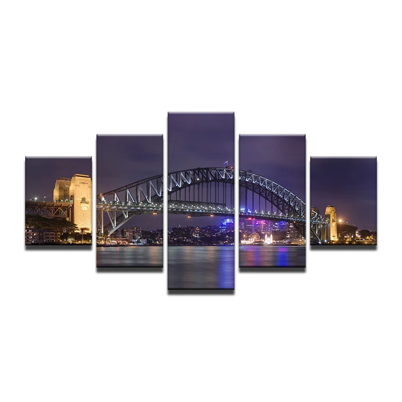 Home Decor Canvas Pictures HD Prints Paintings 5 Pieces Sydney Harbour