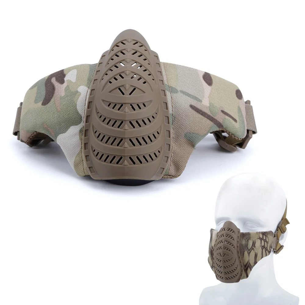 

WoSporT Tactical Half Face Mask Airsoft Paintball Net Mesh Mask CS Hunting Military Army Protective Mask