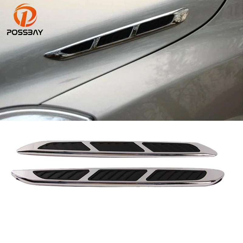 

POSSBAY Car Side Air Flow Vent Fender Hood Cover Intake Grille Decoration Auto Turbo Bonnet Vent Door Side Stickers Car-styling