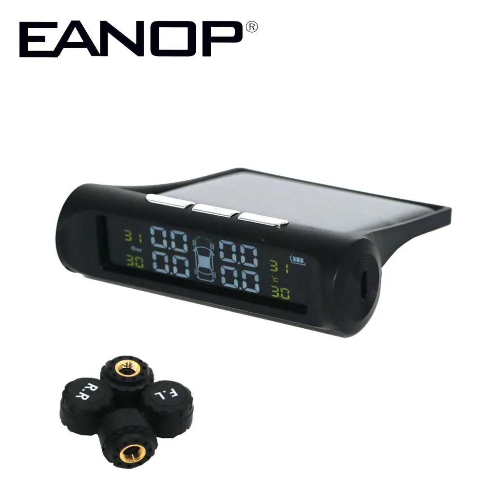 EANOP Car font b TPMS b font Tire Pressure Monitoring System Solar Power Charging LCD Dispaly