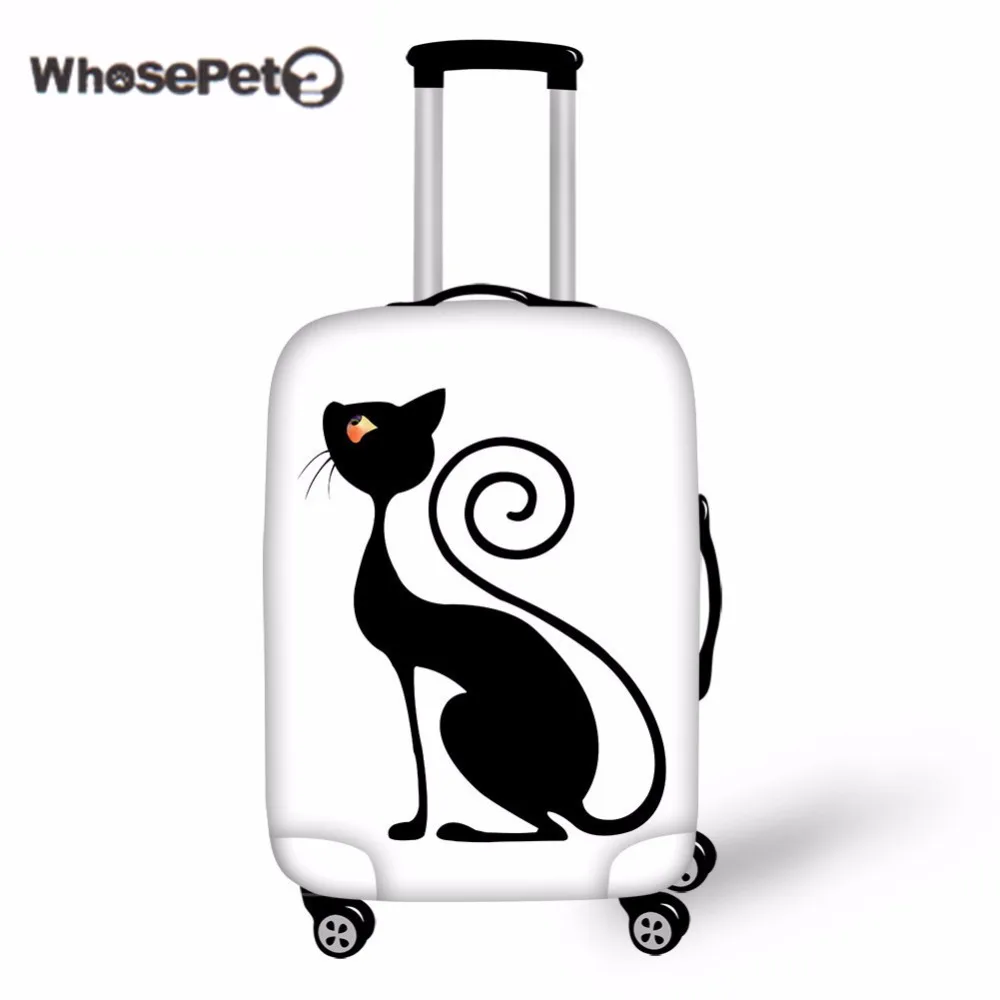 

WHOSEPET Kawaii Black Cat Suitcase Cover Printing Travel Luggage Protective Covers Cute for Girls Women Zipper closure New Hot