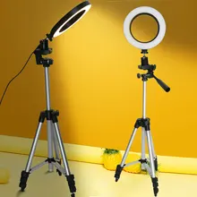 Светодиодный кольцевой светильник с регулируемой яркостью для студийной камеры, фото-телефон, видео-светильник с штативами, селфи-палка, кольцевой Настольный заполняющий светильник для Canon