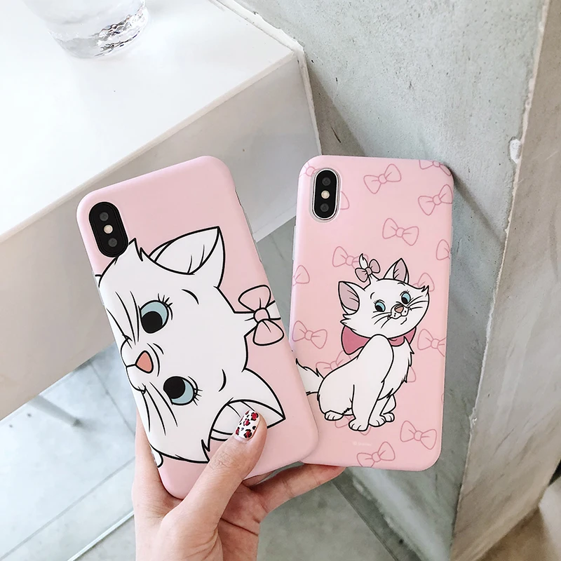 Розовый мультяшный чехол "Коты-аристократы" Мари, кошки, чехол для iphone XS MAX XR X 6 6s 8 plus 7 7PLUS 8Plus X Чехол capas