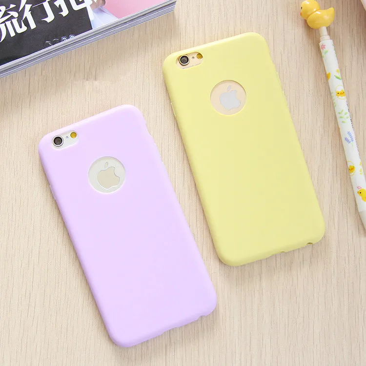 Чехол для iPhone 7 матовый карамельный силиконовый 6S plus 6 5 5S SE|case for iphone|tpu casecase |