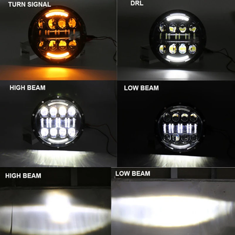 7 дюймов 60 Вт точка SAE E9 мотоцикл 883 налобный фонарь с углом глаз Led 883 фары 7 дюймов корпус ведро отделка кольцо