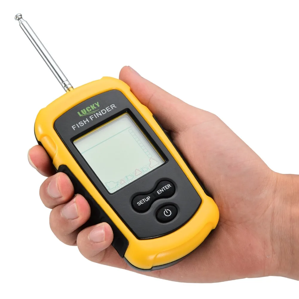 Lucky FFCW1108-1 Portable Wireless Sonar Fish Finder Echo sounder fishing Deeper with LCD Display (18)