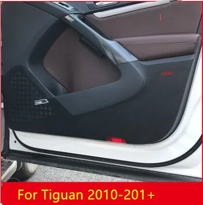 Carbin Fibre 4 двери анти-Kick Pad стикер пленка коврик для Volkswagen Tiguan L Teramont 2010 11 12 13 14 15 16 17 AB307 - Название цвета: Fot Tiguan