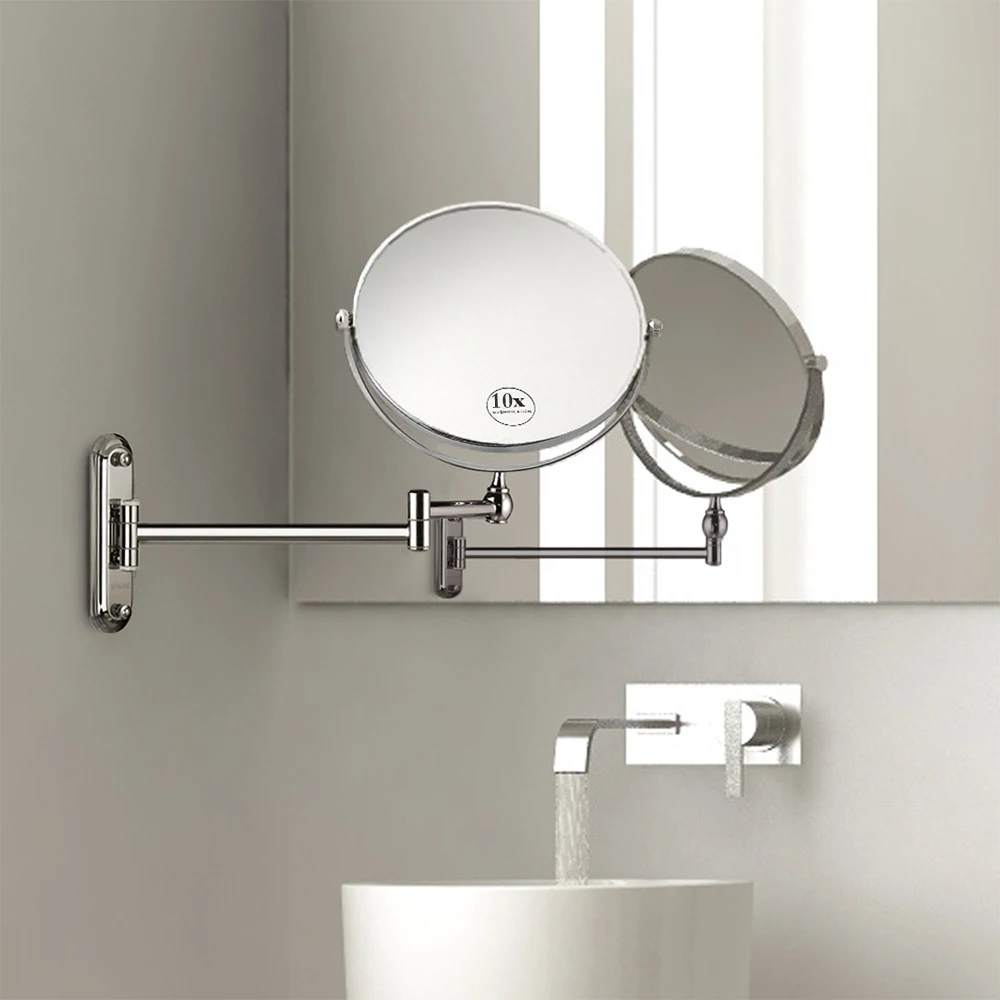 1pcs bathroom makeup mirror 10x magnification wall mounted vanity