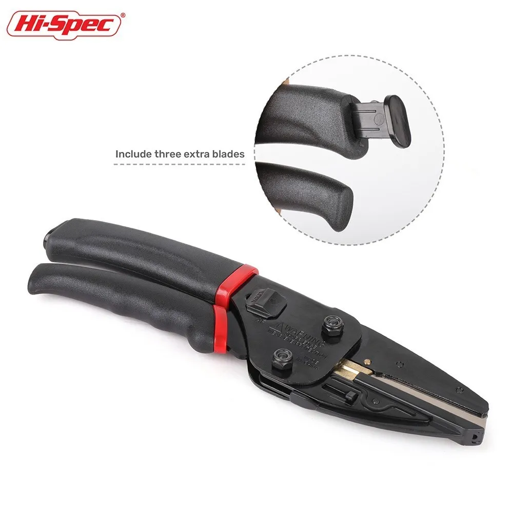 Hi-Spec Multi Functional Scissors Shears Cutter Titanium Coated Wire Cutter Cutting Tool Built-In Utility Knife with 3pc Blades Hi-Spec Multi Functional Scissors Shears Cutter Titanium Coated Wire Cutter Cutting Tool Built-In Utility Knife with 3pc Blades