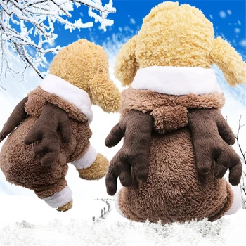 

Winter Warm Dog Clothes Reindeer Totoro Cute Pet Papillon Coat for Chihuahua XS-2XL Cat Jacket