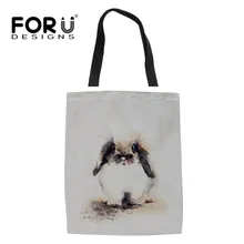 FORUDESIGNS/новые женские сумки-тоут из хлопчатобумажной ткани, женские сумки на плечо для отдыха с милым Кроликом, женская сумка-мессенджер Mochila