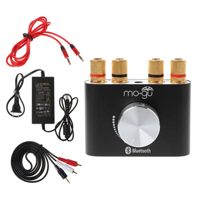 

1Set 2x50W Mini Bluetooth Digital Amplifier HiFi Stereo Amp Home Audio Power Supply Adapter Converter