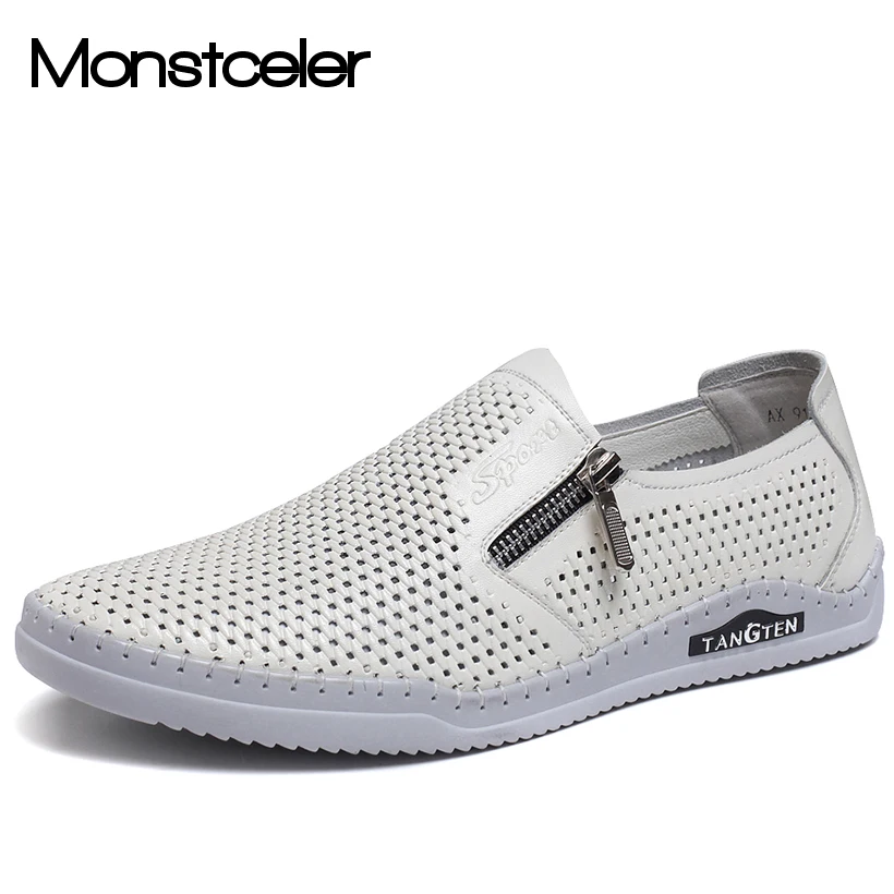 Buy Handmade Genuine Leather Men Shoes Summer Punch