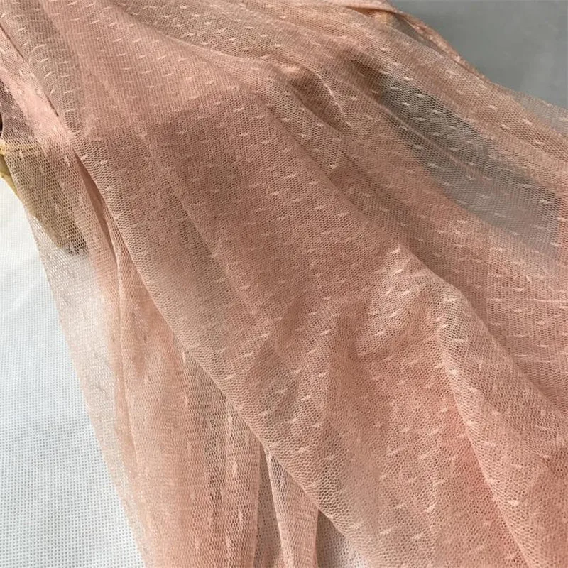 

1 yard Peach/Navy Blue Dotted Tulle Veil Lace Soft Polka Dots Tulle Fabric for Weddings Baby Dresses Tutus