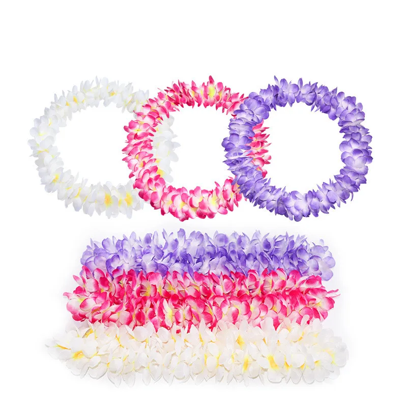 

1 Pcs Thicken Hawaiian artificial Flowers Garland Necklace Fancy Dress Party Hawaii Beach Fun Flowers DIY Party Beach Decoration