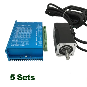 

5 Sets Nema17 DSP Closed Loop Stepper Motor 42MM 68Ncm 100Oz-in HB808C 8A Driver Hybird Encoder Easy Servo 2Ph Stepper Motor