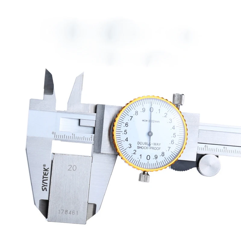 Skup Syntek 0 150mm Metric Gauge Dial suwmiarka ze stali nierdzewnej dwukierunkowy odporny na wstrząsy noniusz suwmiarka narzędzie pomiarowe 0.01mm