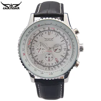 JARAGAR Luxury Mechanical Watches Men Classic Automatic 6 Pin Calendar Big Dial Strap Wristwatch montre homme relojes suizos ailang classic roman number women business dress watches auto self winding real leather wristwatch calendar relojes 3atm nw7192