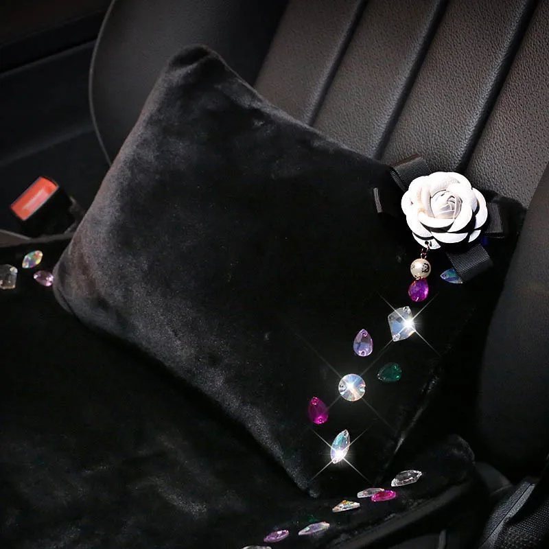 Camellia-Flower-Plush-Fur-Car-Headrest-Neck-Pillows-Colorful-Diamond-Crystal-Car-Waist-Support-Pillows-Interior-Car-Accessories-13