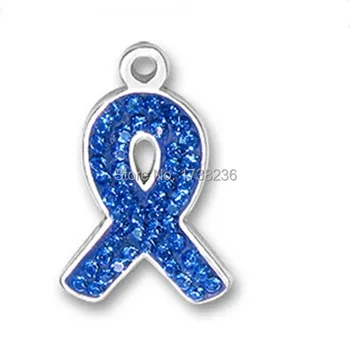 

Raise awareness for child abuse prevention or colon and prostate cancer blue ribbon charm