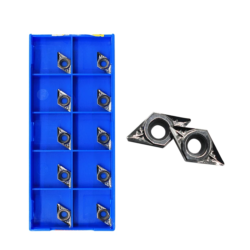 

10PCS DCGT070204 DCGT 070204 AK H01 Aluminum Cutter Turning Tools Blade Insert Cutting Tool CNC Tools AL +TIN Alloy Wood