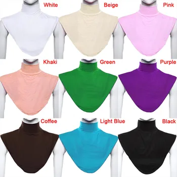 

Women's False Collar Modal Hijab Moslem Islamic Pure Color Neck Cover Loop Scarf Fake Turtleneck T-shirt Collar 6 Colors