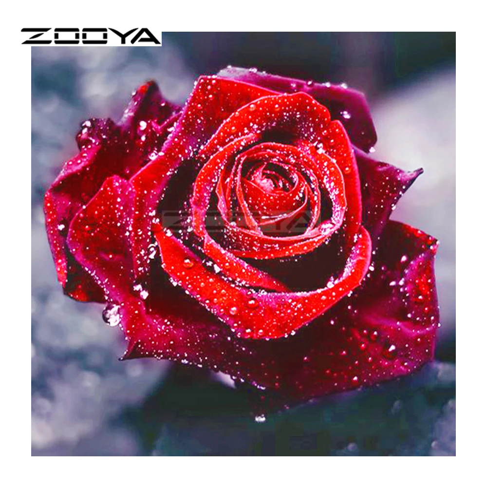 ZOOYA Алмазная вышивка 5D &quotсделай сам&quot алмазная живопись красные розы цветы