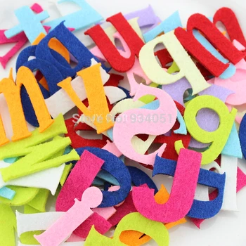 

500pcs/lot 40mm non-woven fabric Letter Alphabet mixed color educational toys patch applique for DIY needle craft DIY Works