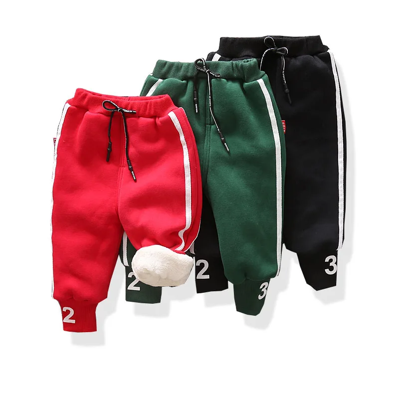 

Casual Sports Children Warm Winter Baby Kids Boys Male Roupas Infants Velvet Thicken Trousers Long Pants Pantalones