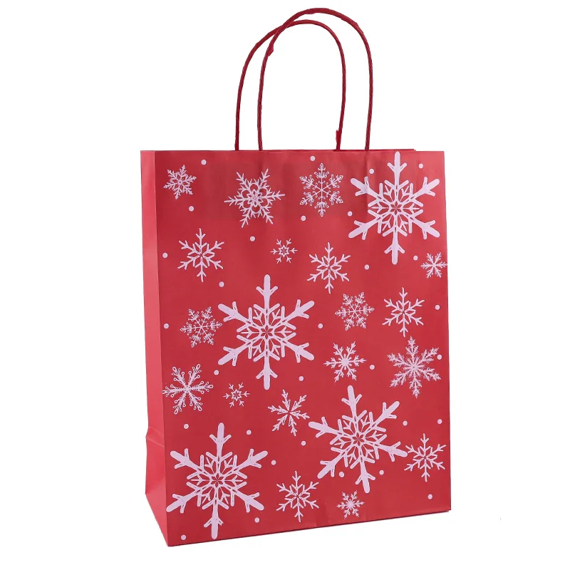 12 шт. случайных стилей Рождественский подарок пакеты Xmas бумажные упаковочные пакеты Рождественская елка для ювелирных изделий подарка