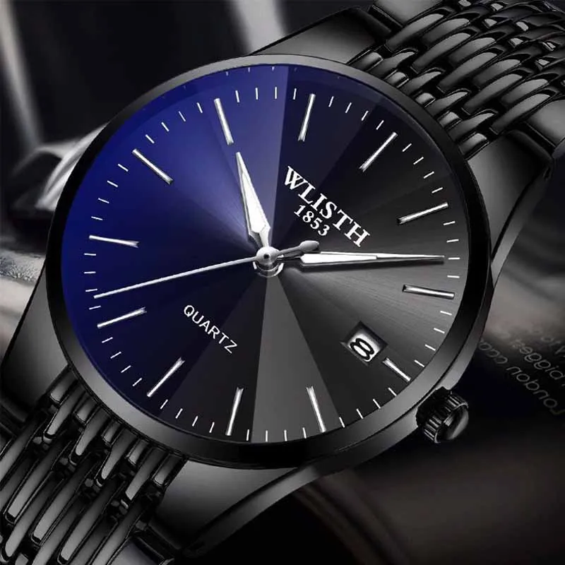 Couple Watch Luxury Waterproof Stainless Steel Watch Men Business Quartz Wristwatches Lovers Watches Free Shipping Sale