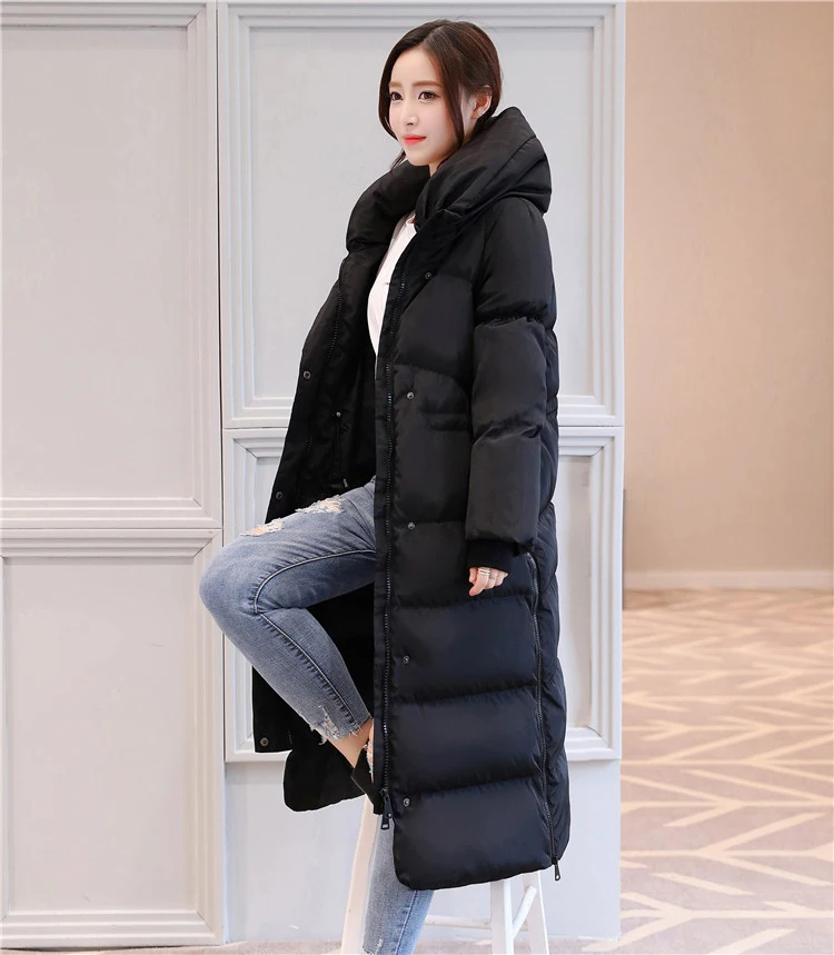

2018New winter Long section Down jacket Women's clothing coat jacket large size Thick warm black