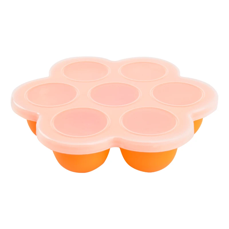 7 Cavity Silicone Egg Bite Mold Baby Food Storage Container Ice Cube Reusable Freezer Tray With