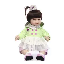 Lovely bebe girl reborn 20″ 50cm soft silicone reborn baby dolls princess dress children gift dolls real bonecas