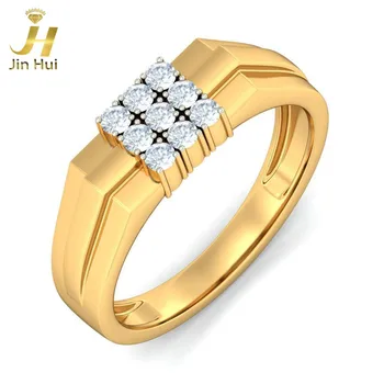 

Jinhui Men The Boulevard Ring Solid 18K Yellow 750 Gold 0.405CT Natural Diamond Jewelry Free Engraving