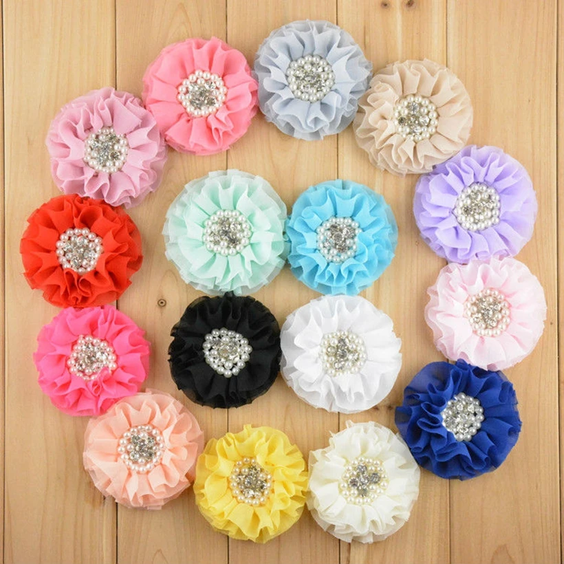 80pcs-lot-3''-beaded-chiffon-flower-sew-pearl-rhinestone-chiffon-ruffled-flower-for-headband-hair-accessories-wholesale-flowers