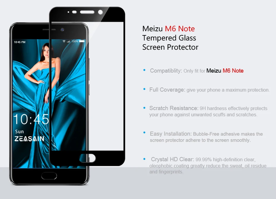 2 Pack Original ZEASAIN 2.5D Full Cover Tempered Glass Screen Protector For Meizu M6 Note Meilan Note 6 Note6 Safety Glass Film (5)