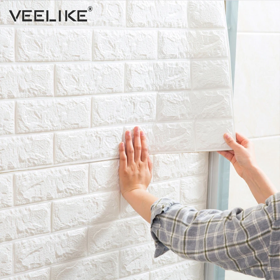 

3D Brick PE Foam Wall Panels Home Decor DIY Self adhesive Wallpaper for Kids Room Decals Living Room Bedroom Decor Wall Stickers