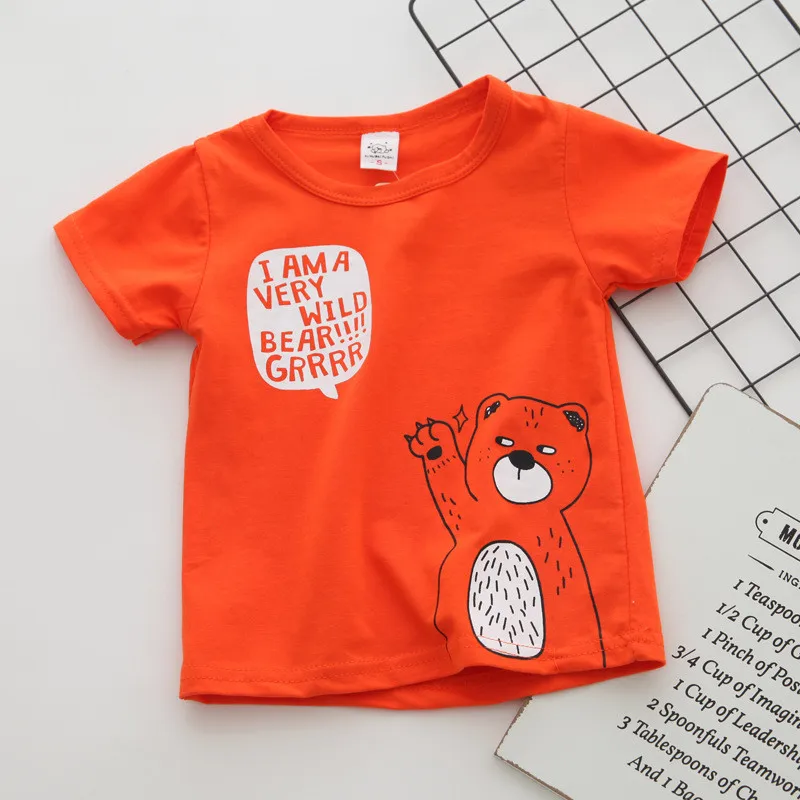 Cotton Boys' Clothing Baby T Shirt Short Sleeve Baby Boys T-Shirts Cartoon Casual Summer First Birthday Boy Clothes Tops