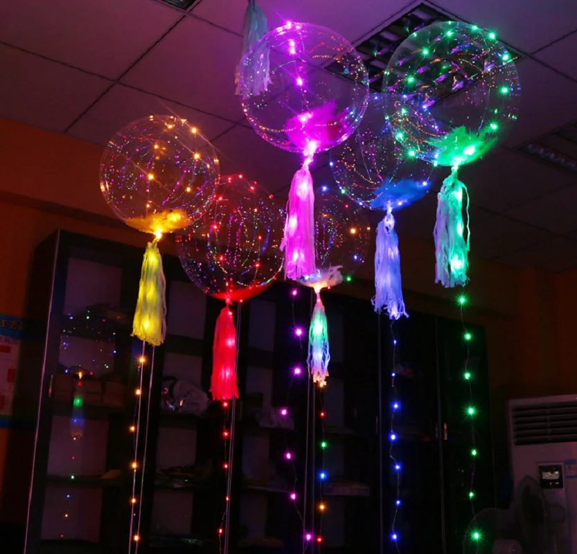 

18inch Luminous Led balloons clear transparent bubble balls 1pc wedding birthday party decorations globo event party supplies