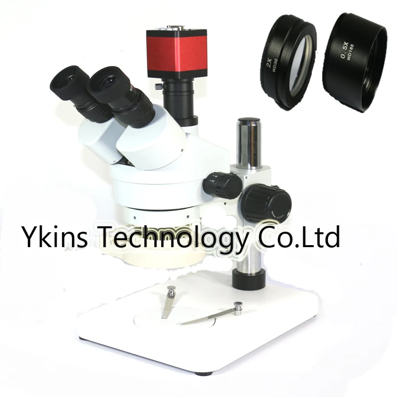 3.5X-90X Simul-Focal Trinocular Stereo Microscope + 13MP VGA /HDMI digital microscope camera With SZM0.5X SZM2.0X Objective lens