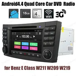 Quad Core Android4.4 автомобильный DVD Поддержка DTV BT 3 г WiFi GPS dab + TPMS сенсорный экран FM AM радио для Benz e-класса W211 W209 W219