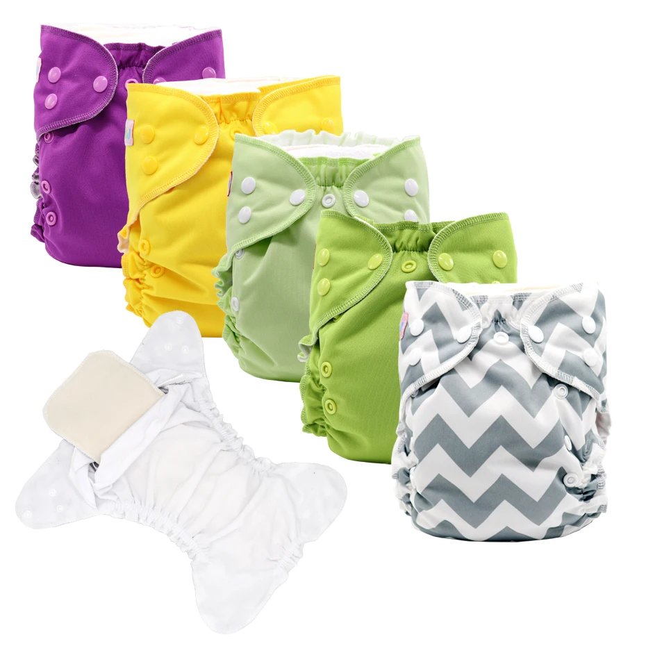 

MABOJ Baby Cloth Diaper One Size Pocket Cloth Nappies with 4 Layers Insert Reusable Adjustable Pocket Nappy for Boys and Girls