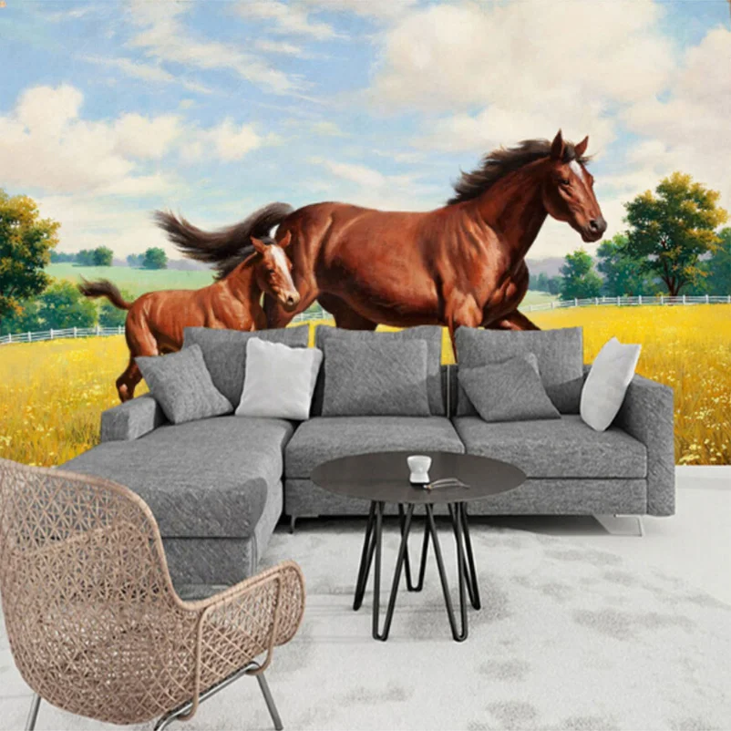 3D обои beibehang с рисунком животных Настенные принтом дивана спальни гостиной|backdrop
