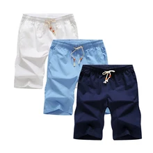 3 шт., летние мужские пляжные шорты, повседневные Бермуды, мужские шорты длиной до середины икры, хлопковые дышащие удобные мужские шорты 428